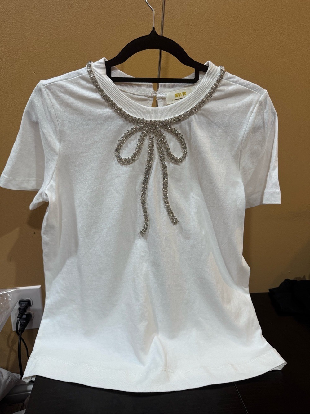 39.Maeve Rhinestone Bow Tee - Picture 3 of 9